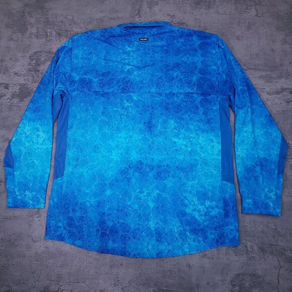 PELAGIC Eclipse Pro Series Hexed Guide Offshore Fishing LS Shirt Mens 3XL Blue - Picture 2 of 9